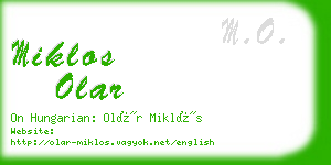 miklos olar business card